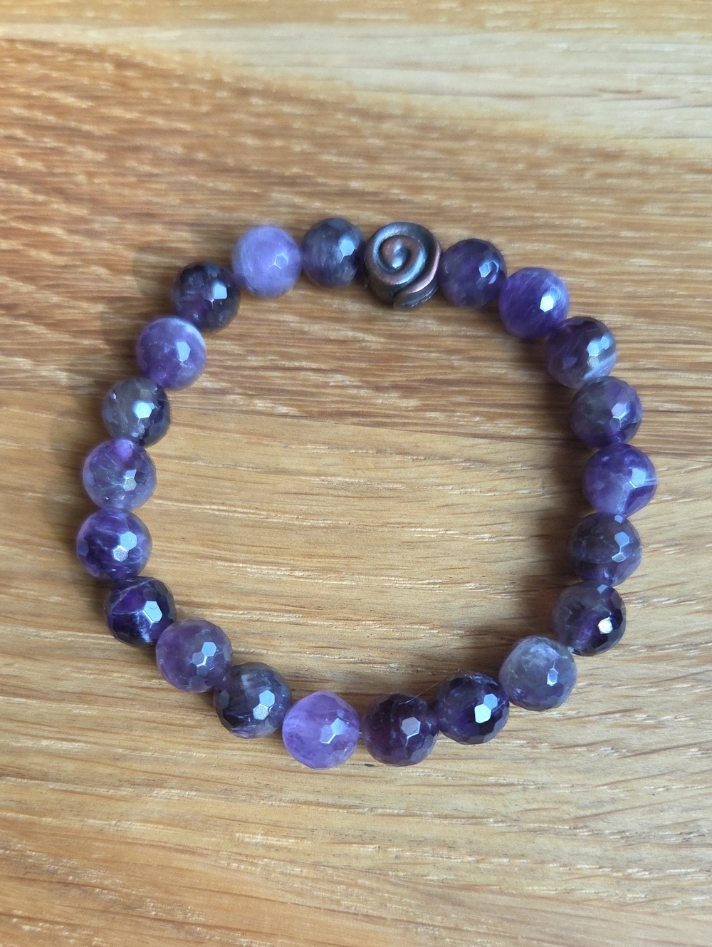 Amethyst Beaded Stretch Bracelet | Handmade